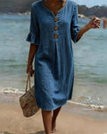 Vestido denim con botones