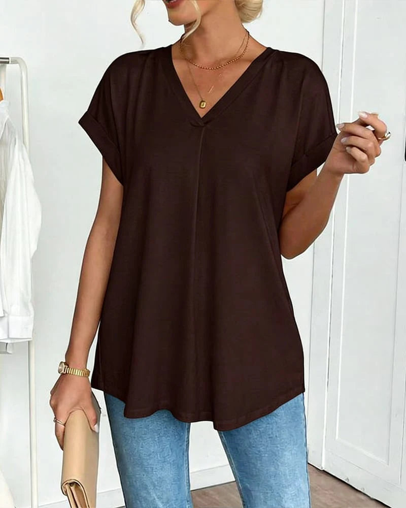Blusa fluida de manga corta