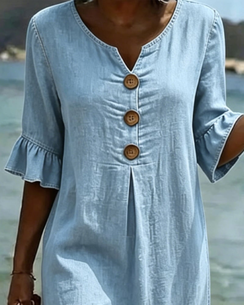 Vestido denim con botones