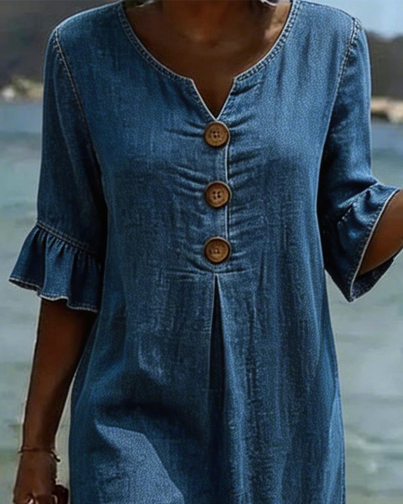 Vestido denim con botones
