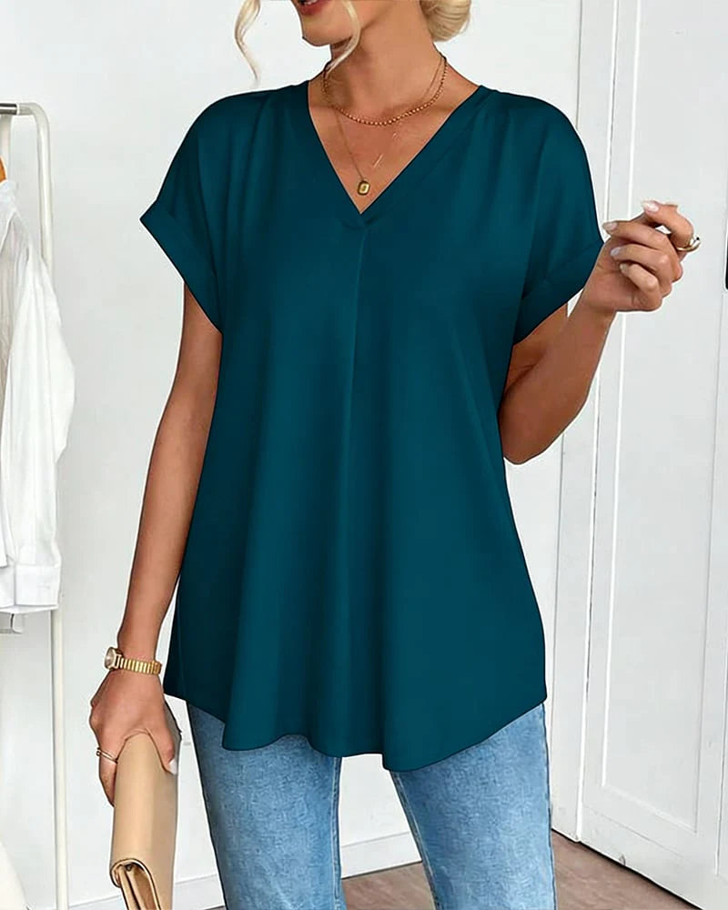 Blusa fluida de manga corta