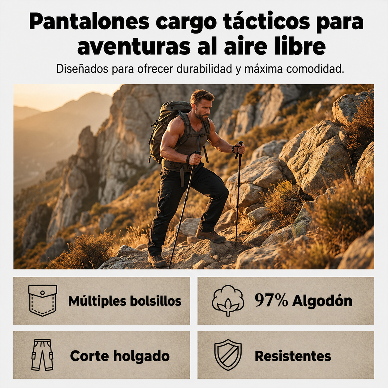 Pantalones cargo tácticos para hombre