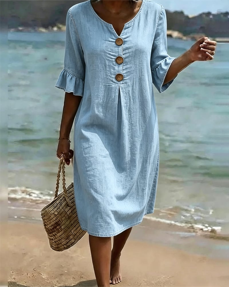 Vestido denim con botones